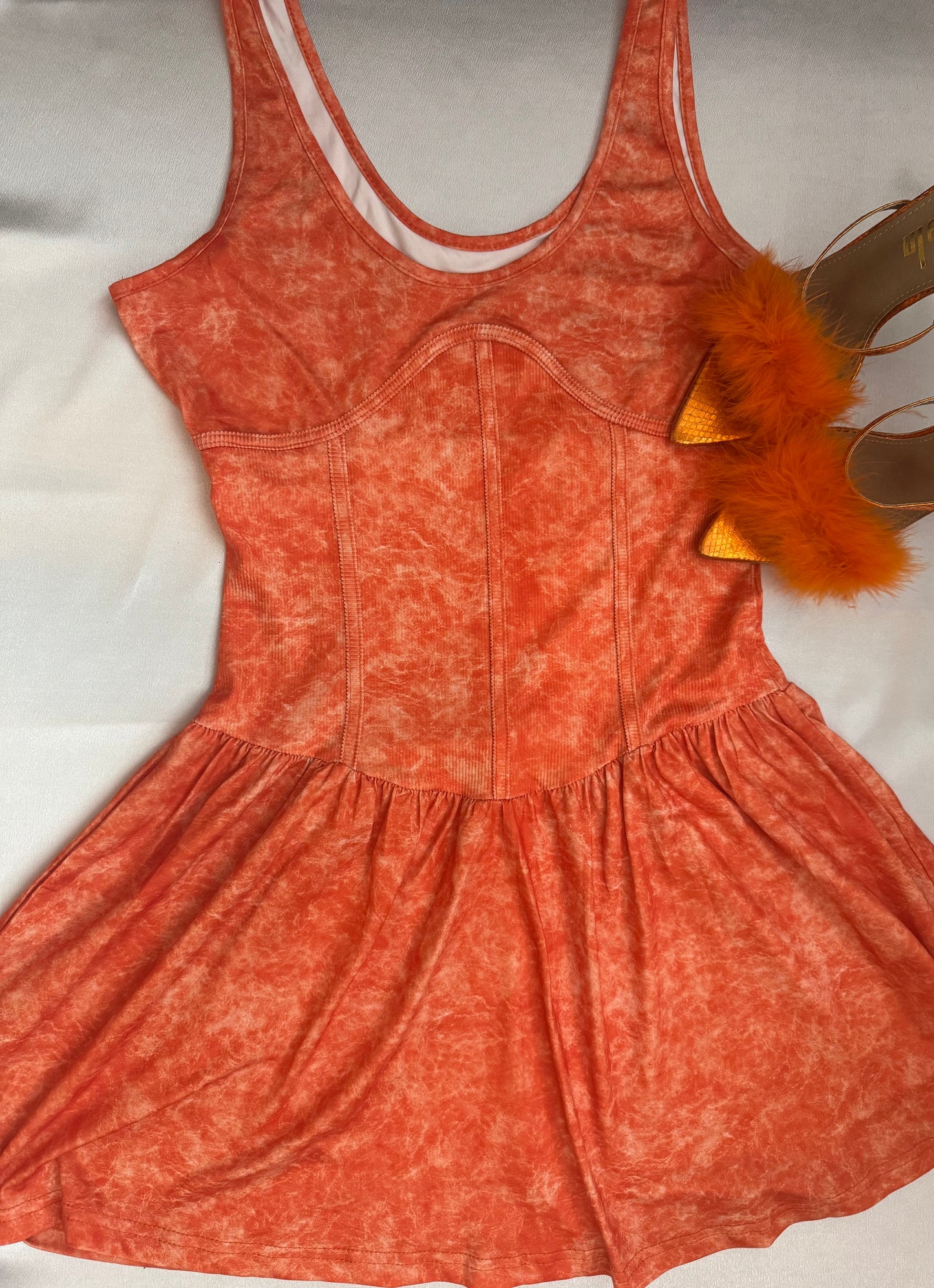 Sunset Glow Acid-Wash Mini Dress