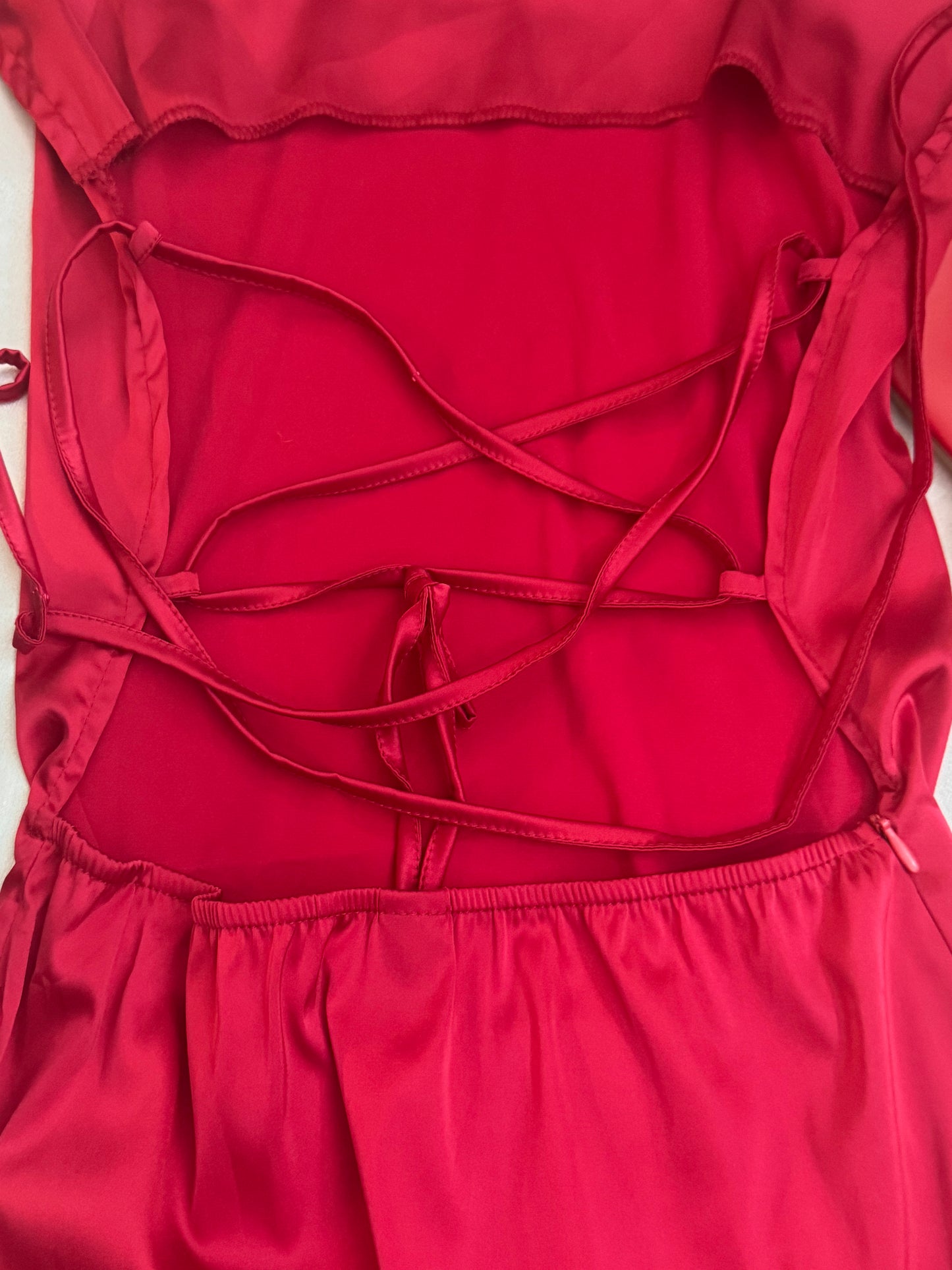Crimson Heat Satin Dress