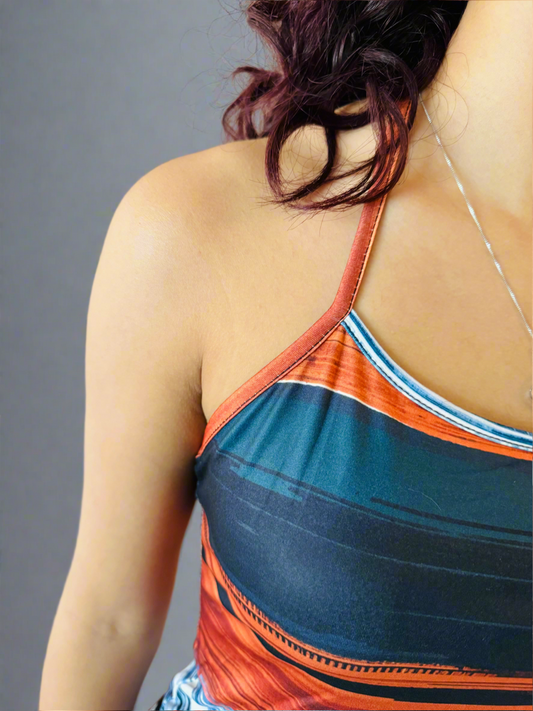 Electric Sunset -Abstract Striped Dress