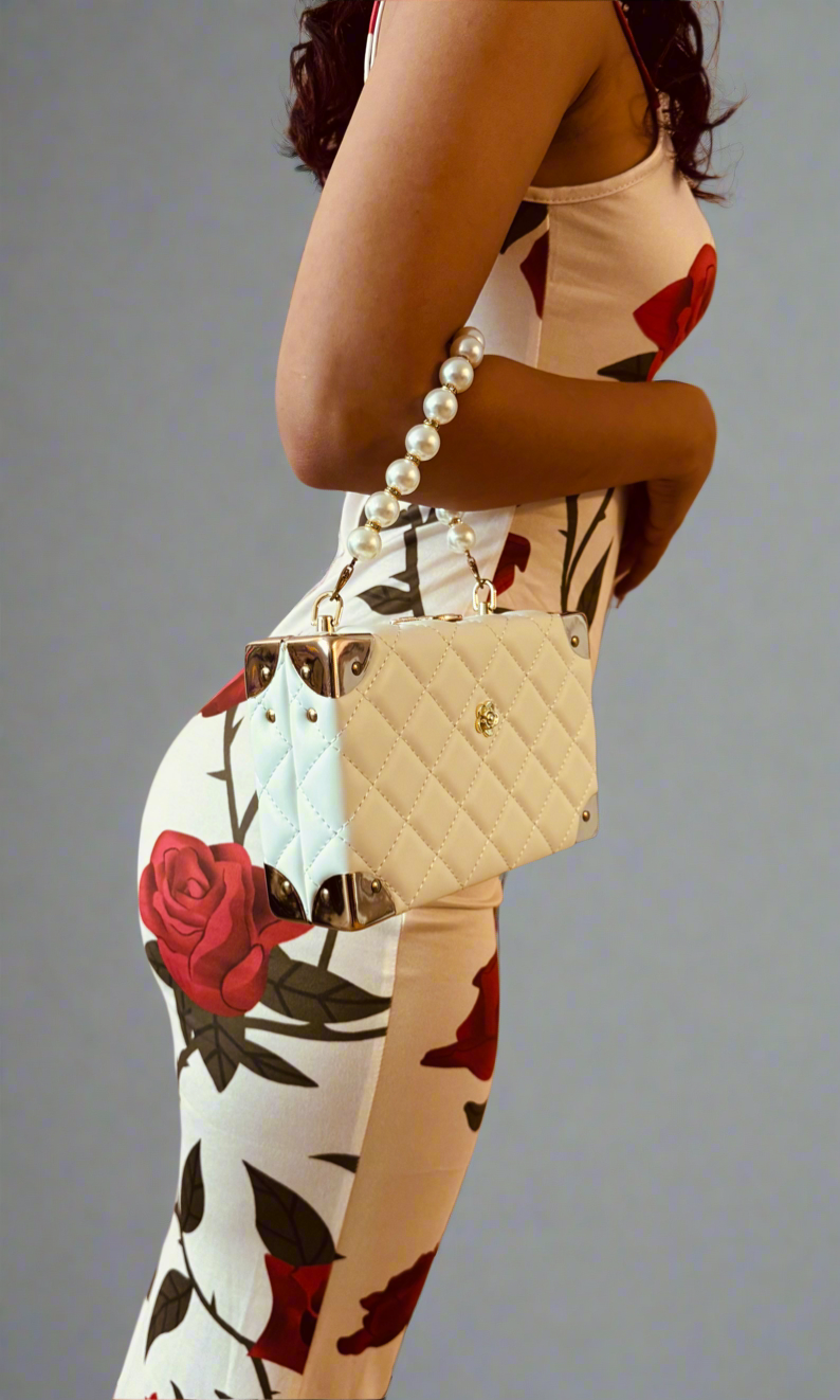 Garden of Romance-White and Red Rose Dress