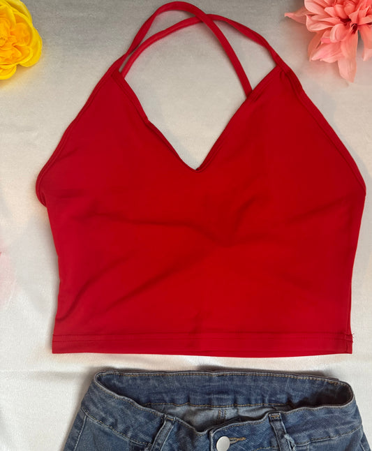 Fire Kiss Double-Strap Crop Top