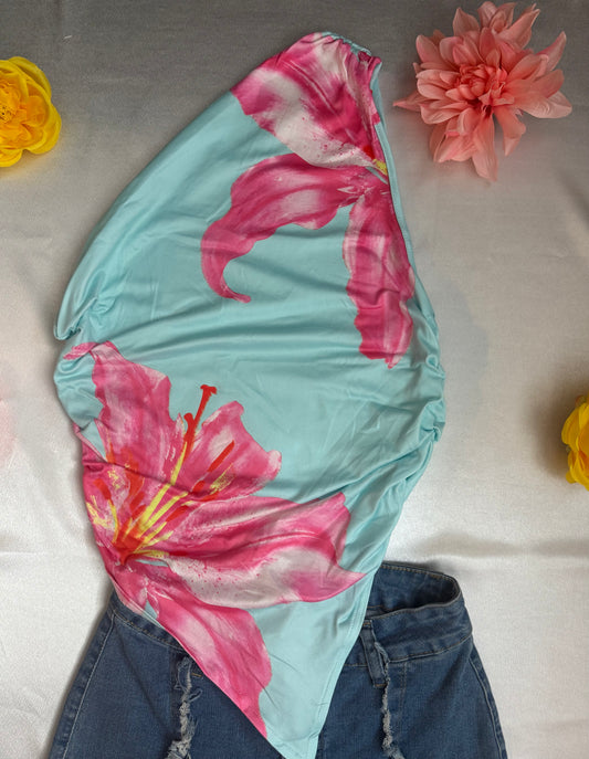 Tropical Bloom Scarf Top
